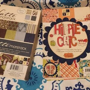 Craft paper bundle 2 books 4.5 by 6.5 inch textured scrapbook art hippie chic